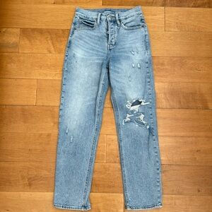 Old Navy sky-hi straight distressed jeans Sz 0